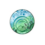 Blue Green Circle Design Hat Clip Ball Marker