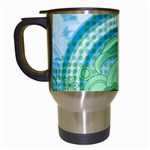 Blue Green Circle Design Travel Mug (White)