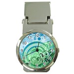 Blue Green Circle Design Money Clip Watch