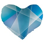 Blue Lights Large 19  Premium Flano Heart Shape Cushion