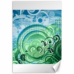 Blue Green Circle Design Canvas 12  x 18 