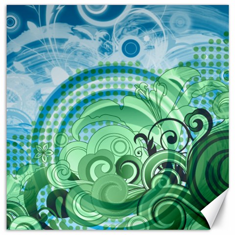 Blue Green Circle Design Canvas 16  x 16  from ArtsNow.com 15.2 x15.41  Canvas - 1