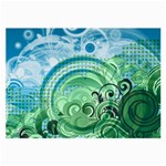 Blue Green Circle Design Large Glasses Cloth