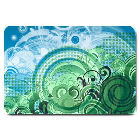 Blue Green Circle Design Large Doormat from ArtsNow.com 30 x20  Door Mat