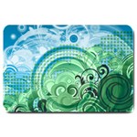 Blue Green Circle Design Large Doormat