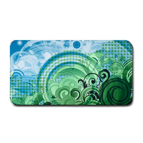 Blue Green Circle Design Medium Bar Mat from ArtsNow.com 16 x8.5  Bar Mat