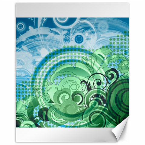 Blue Green Circle Design Canvas 11  x 14  from ArtsNow.com 10.95 x13.48  Canvas - 1