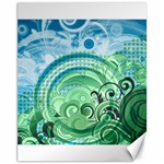 Blue Green Circle Design Canvas 11  x 14 