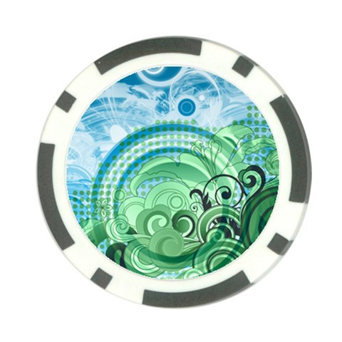 Blue Green Circle Design Poker Chip Card Guard from ArtsNow.com Front