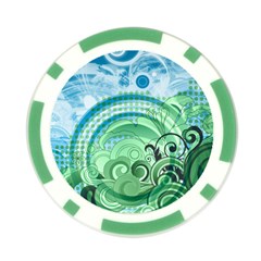 Blue Green Circle Design Poker Chip Card Guard from ArtsNow.com Front