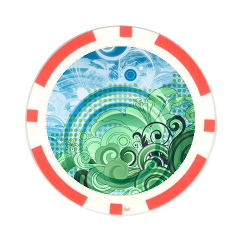 Blue Green Circle Design Poker Chip Card Guard from ArtsNow.com Back