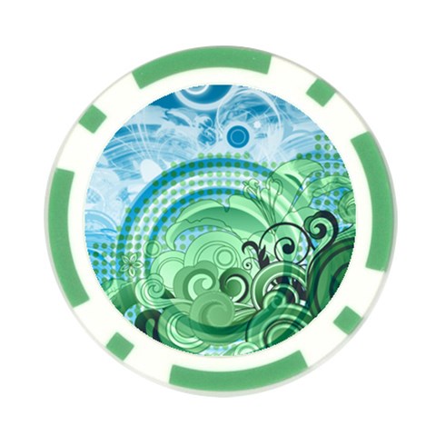 Blue Green Circle Design Poker Chip Card Guard from ArtsNow.com Back