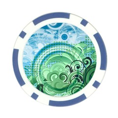 Blue Green Circle Design Poker Chip Card Guard from ArtsNow.com Back