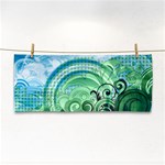 Blue Green Circle Design Hand Towel