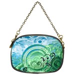 Blue Green Circle Design Chain Purse (One Side)