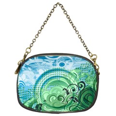 Blue Green Circle Design Chain Purse (Two Sides) from ArtsNow.com Front