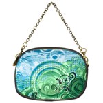 Blue Green Circle Design Chain Purse (Two Sides)