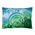 Blue Green Circle Design Pillow Case