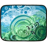 Blue Green Circle Design Fleece Blanket (Mini)