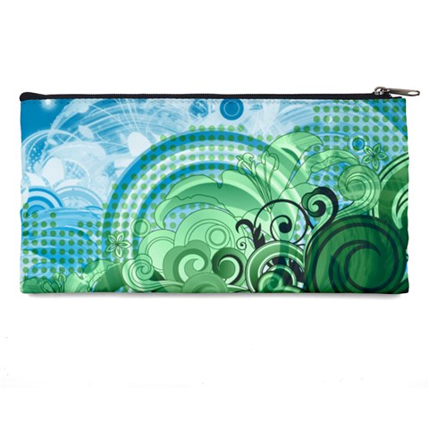 Blue Green Circle Design Pencil Case from ArtsNow.com Back