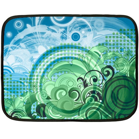 Blue Green Circle Design Double Sided Fleece Blanket (Mini) from ArtsNow.com 35 x27  Blanket Front