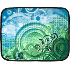 Blue Green Circle Design Double Sided Fleece Blanket (Mini) from ArtsNow.com 35 x27  Blanket Front