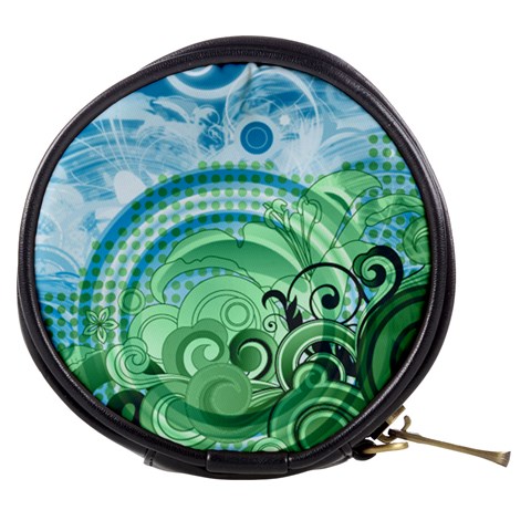 Blue Green Circle Design Mini Makeup Bag from ArtsNow.com Front