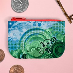 Blue Green Circle Design Mini Coin Purse from ArtsNow.com Front