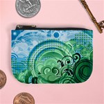 Blue Green Circle Design Mini Coin Purse