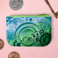 Blue Green Circle Design Mini Coin Purse from ArtsNow.com Back