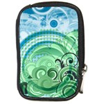 Blue Green Circle Design Compact Camera Leather Case