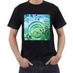 Blue Green Circle Design Men s T-Shirt (Black)