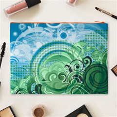 Blue Green Circle Design Cosmetic Bag (XL) from ArtsNow.com Back