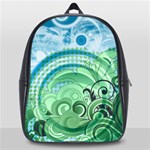 Blue Green Circle Design School Bag (Large)