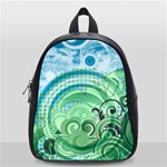 Blue Green Circle Design School Bag (Small)