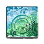 Blue Green Circle Design Memory Card Reader (Square 5 Slot)