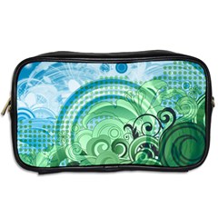 Blue Green Circle Design Toiletries Bag (Two Sides) from ArtsNow.com Back