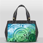 Blue Green Circle Design Oversize Office Handbag