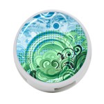 Blue Green Circle Design 4-Port USB Hub (Two Sides)