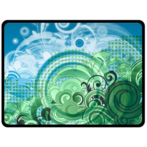 Blue Green Circle Design Fleece Blanket (Large) from ArtsNow.com 80 x60  Blanket Front