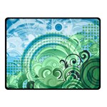 Blue Green Circle Design Fleece Blanket (Small)