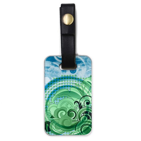 Blue Green Circle Design Luggage Tag (one side) from ArtsNow.com Front