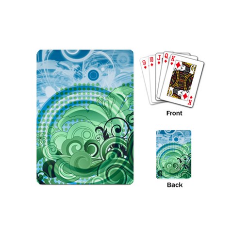 Blue Green Circle Design Playing Cards (Mini) from ArtsNow.com Back