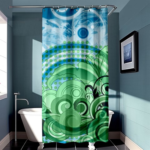 Blue Green Circle Design Shower Curtain 36  x 72  (Stall) from ArtsNow.com Curtain(36 X72 ) - 33.26 x66.24  Curtain(36 X72 )