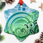 Blue Green Circle Design Ornament (Snowflake)