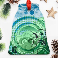 Blue Green Circle Design Bell Ornament (Two Sides) from ArtsNow.com Back