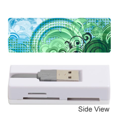 Blue Green Circle Design Memory Card Reader (Stick) from ArtsNow.com Front