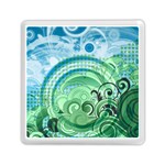 Blue Green Circle Design Memory Card Reader (Square)