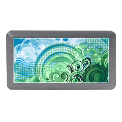 Blue Green Circle Design Memory Card Reader (Mini) from ArtsNow.com Front