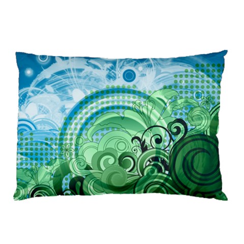 Blue Green Circle Design Pillow Case (Two Sides) from ArtsNow.com Front